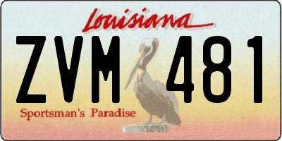 LA license plate ZVM481