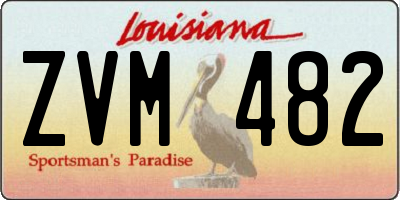 LA license plate ZVM482