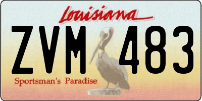 LA license plate ZVM483