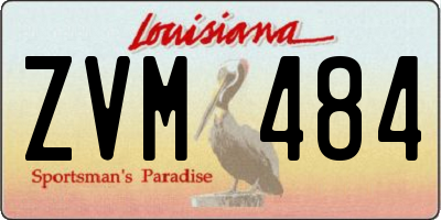 LA license plate ZVM484