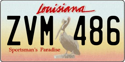 LA license plate ZVM486