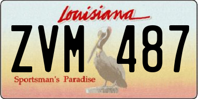 LA license plate ZVM487