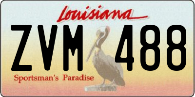 LA license plate ZVM488