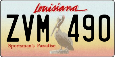 LA license plate ZVM490