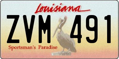 LA license plate ZVM491