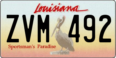 LA license plate ZVM492