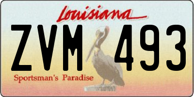 LA license plate ZVM493