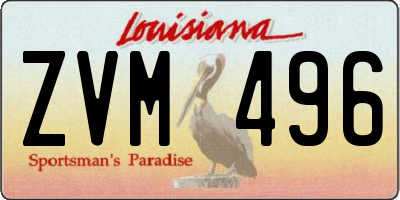 LA license plate ZVM496