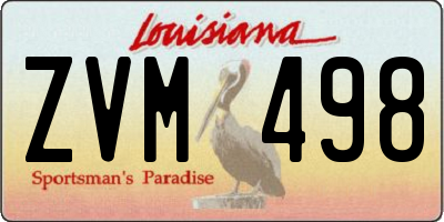 LA license plate ZVM498