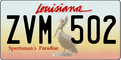 LA license plate ZVM502