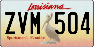 LA license plate ZVM504