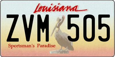 LA license plate ZVM505