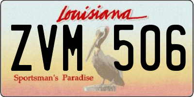 LA license plate ZVM506