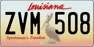 LA license plate ZVM508