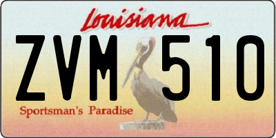 LA license plate ZVM510