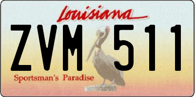 LA license plate ZVM511