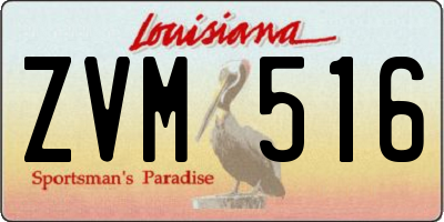 LA license plate ZVM516