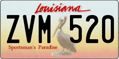 LA license plate ZVM520