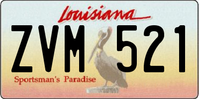 LA license plate ZVM521