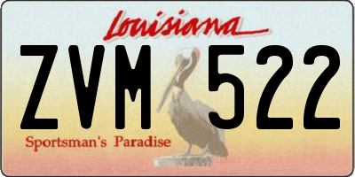 LA license plate ZVM522