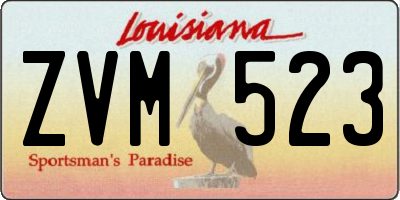 LA license plate ZVM523
