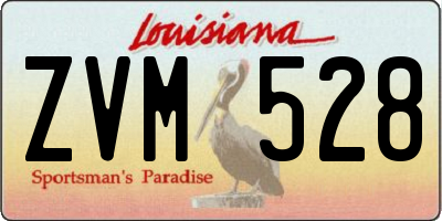 LA license plate ZVM528