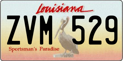 LA license plate ZVM529