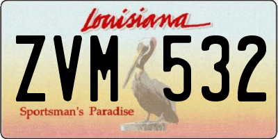 LA license plate ZVM532