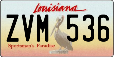 LA license plate ZVM536