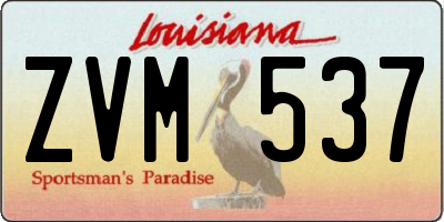 LA license plate ZVM537