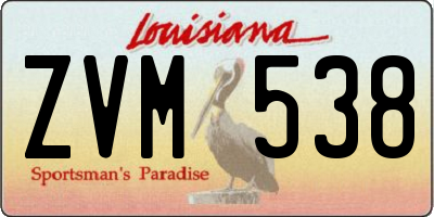 LA license plate ZVM538