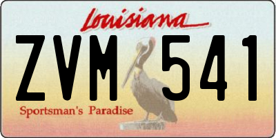 LA license plate ZVM541