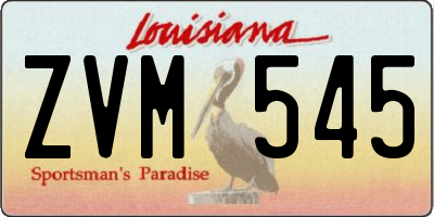 LA license plate ZVM545