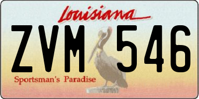 LA license plate ZVM546