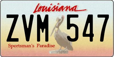 LA license plate ZVM547