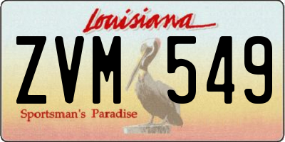 LA license plate ZVM549