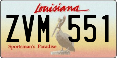 LA license plate ZVM551