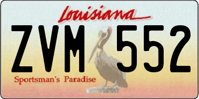 LA license plate ZVM552