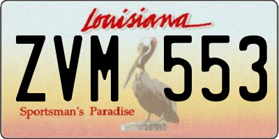 LA license plate ZVM553