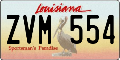 LA license plate ZVM554