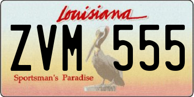 LA license plate ZVM555