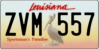 LA license plate ZVM557