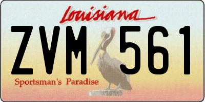 LA license plate ZVM561