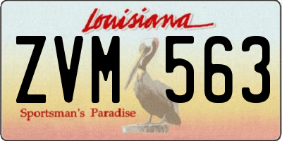 LA license plate ZVM563