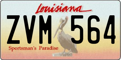 LA license plate ZVM564