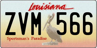 LA license plate ZVM566