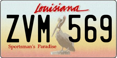 LA license plate ZVM569