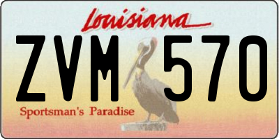 LA license plate ZVM570