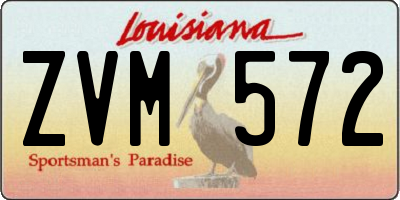 LA license plate ZVM572