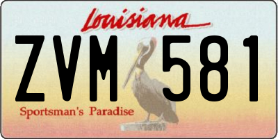 LA license plate ZVM581